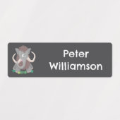 毛おもしろいのマンモスパーソナライズされたガ ラベル (デザイン2)