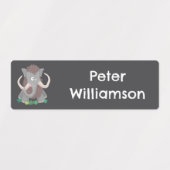 毛おもしろいのマンモスパーソナライズされたガ ラベル (デザイン1)