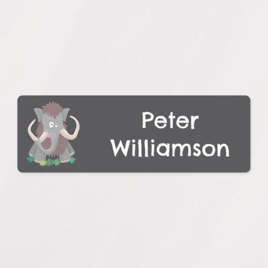 毛おもしろいのマンモスパーソナライズされたガ ラベル (デザイン1)