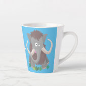 毛おもしろいのマンモス漫画イラストレーション カフェラテマグ (右)