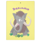 毛おもしろいのマンモス漫画イラストレーション クリップボード (裏面)