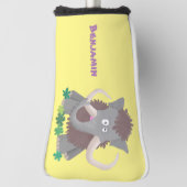 毛おもしろいのマンモス漫画イラストレーション ゴルフヘッドカバー (回転90)