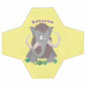 毛おもしろいのマンモス漫画イラストレーション サッカーボール (フラット)