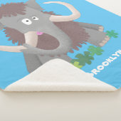 毛おもしろいのマンモス漫画イラストレーション シェルパブランケット (3/4)