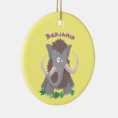 毛おもしろいのマンモス漫画イラストレーション セラミックオーナメント (右)