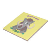 毛おもしろいのマンモス漫画イラストレーション タイル (側面)