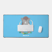 毛おもしろいのマンモス漫画イラストレーション デスクマット (キーボード&マウス)