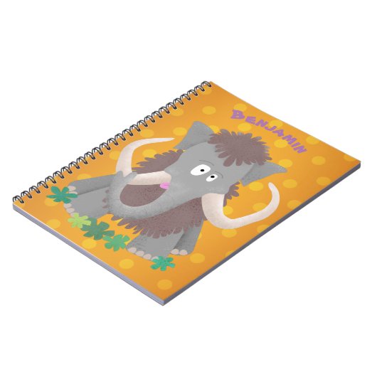 毛おもしろいのマンモス漫画イラストレーション ノートブック (左側)