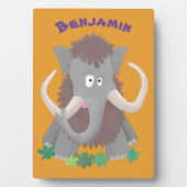 毛おもしろいのマンモス漫画イラストレーション フォトプラーク (正面)