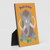 毛おもしろいのマンモス漫画イラストレーション フォトプラーク (側面)