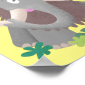 毛おもしろいのマンモス漫画イラストレーション ポスター (角)