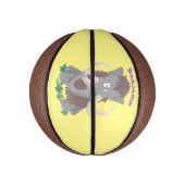 毛おもしろいのマンモス漫画イラストレーション ミニバスケットボール (縦)