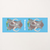 毛おもしろいのマンモス漫画イラストレーション ヨガマット (裏面(横))