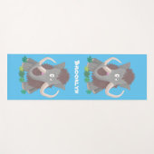 毛おもしろいのマンモス漫画イラストレーション ヨガマット (正面(横))