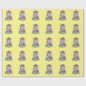 毛おもしろいのマンモス漫画イラストレーション ラッピングペーパー (フラット)