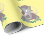 毛おもしろいのマンモス漫画イラストレーション ラッピングペーパー (ロールコーナー)