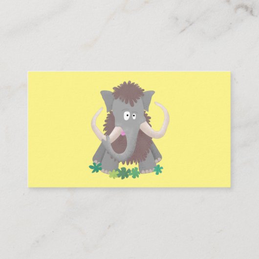 毛おもしろいのマンモス漫画イラストレーション 名刺 (裏面)