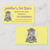 毛おもしろいのマンモス漫画イラストレーション 名刺 (正面/裏面)