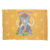 毛おもしろいのマンモス漫画イラストレーション 枕カバー (正面)