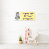 毛おもしろいのマンモス漫画イラストレーション 横断幕 (インサイチュ)