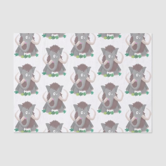 毛おもしろいのマンモス漫画イラストレーション 薄葉紙 (正面)