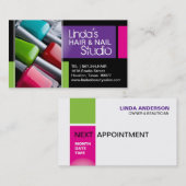 毛およびネイルのスタジオの名刺 予約カード (正面/裏面)
