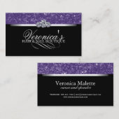 毛およびネイルサロンのグリッターの名刺 名刺 (正面/裏面)