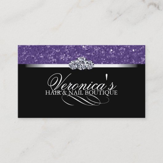 毛およびネイルサロンのグリッターの名刺 名刺 (正面)