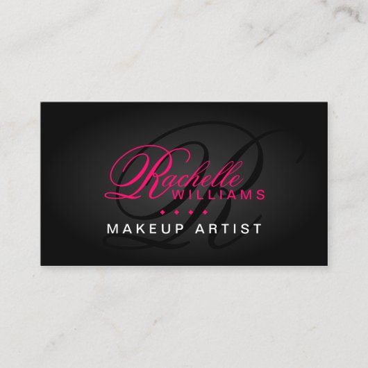 毛およびメーキャップアーティストのモノグラム 名刺 (正面)