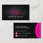 毛およびメーキャップアーティストのモノグラム 名刺 (正面/裏面)
