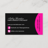 毛およびメーキャップアーティストのモノグラム 名刺 (裏面)