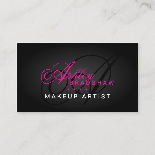 毛およびメーキャップアーティストのモノグラム 名刺 (正面)