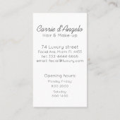 毛および構造のための抽象的な女性の顔 名刺 (裏面)