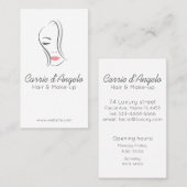 毛および構造のための抽象的な女性の顔 名刺 (正面/裏面)