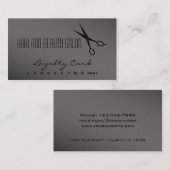 毛および美容院のロイヤリティカード-はさみ ロイヤリティカード (正面/裏面)