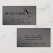 毛および美容院のロイヤリティカード-はさみ ロイヤリティカード (正面/裏面)