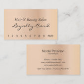 毛および美容院のロイヤリティカード ロイヤリティカード (正面/裏面)