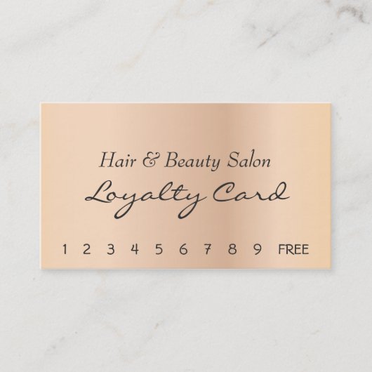 毛および美容院のロイヤリティカード ロイヤリティカード (正面)
