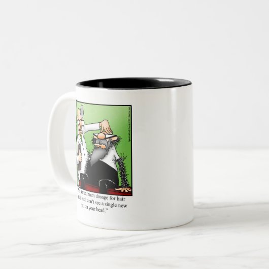 毛のおもしろい成長ユーモアのマグカップ ツートーンマグカップ (正面左)