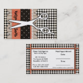 毛のせん断、美容師、名刺 予約カード (正面/裏面)