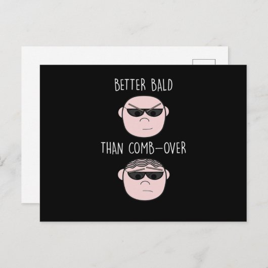 毛のないおもしろいバルディ男のスキンヘッドメンズヘアロ ポストカード (正面/裏面)