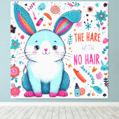 毛のないウサギ キャンバスプリント (インサイチュ (ウッドフロア))