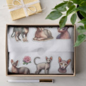 毛のないスフィンクス猫のセット 薄葉紙 (ギフト)