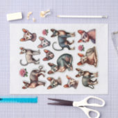 毛のないスフィンクス猫のセット 薄葉紙 (クラフト)