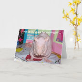 毛のないペットラットのバースデー・カード カード (黄色い花)