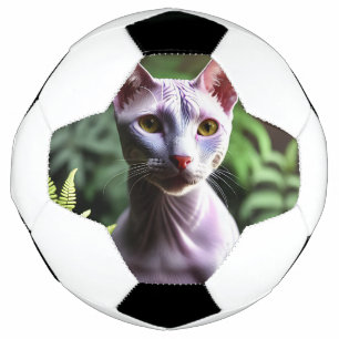 「毛のない猫のツナお洒落とシルキー」 サッカーボール