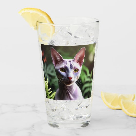 「毛のない猫のツナお洒落とシルキー」 タンブラーグラス (アイス正面)