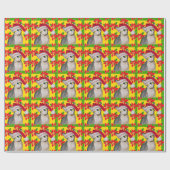 毛のないSphynx猫のサンタの帽子のクリスマスの休日 ラッピングペーパー (フラット)