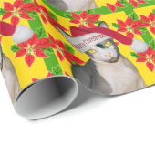 毛のないSphynx猫のサンタの帽子のクリスマスの休日 ラッピングペーパー (ロールコーナー)