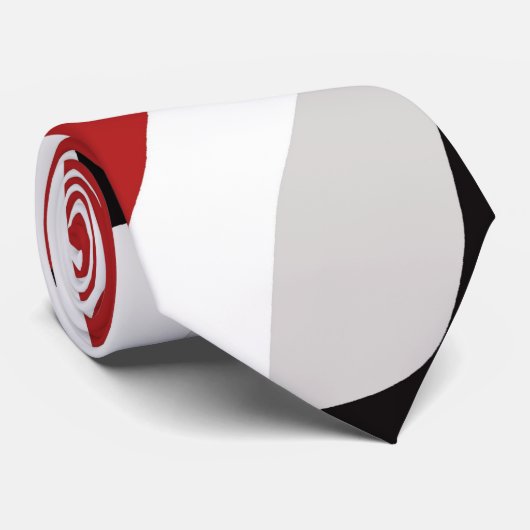 毛のカスタムな赤く、黒い、白および灰色のタイ ネクタイ (ロール)